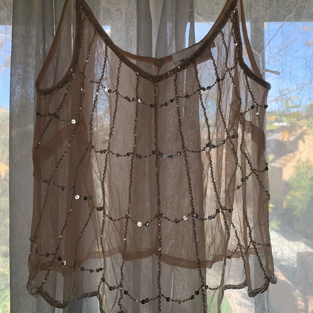 Sheer Nude Sparkly Tank